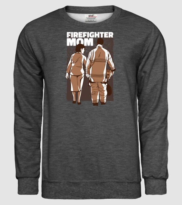 Mama de pompier model gri închis pe tricou