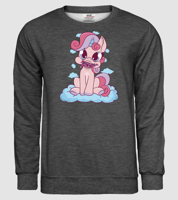 Unicorn cu bomboane model gri închis pe tricou