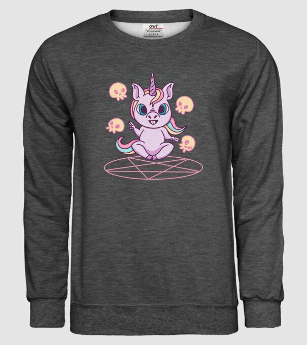 Unicorn invocare model gri închis pe tricou