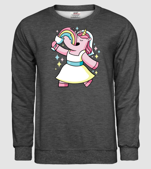 Unicorn Mireasă model gri închis pe tricou