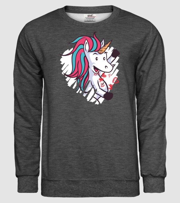 'Dragoste Unicorn pentru Valentine''s Day' model gri închis pe tricou