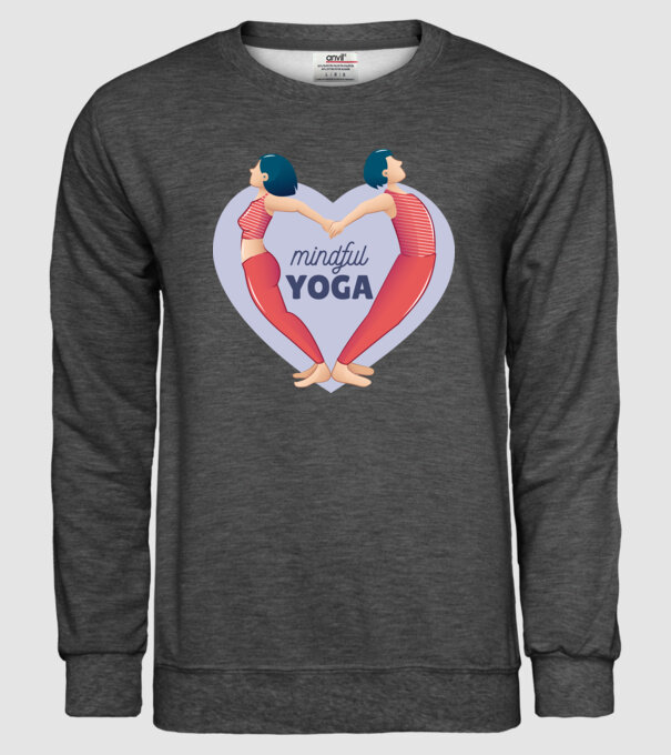Dragoste Yoga - tricou Yoga model gri închis pe tricou