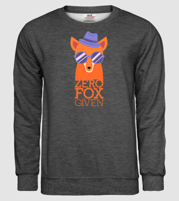 Zero Fox Given model gri închis pe tricou