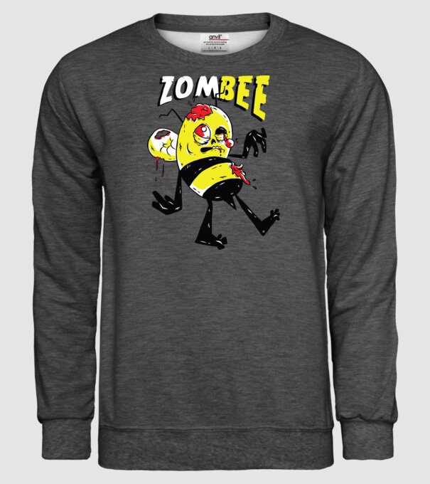 Zombee Albină Zombie model gri închis pe tricou