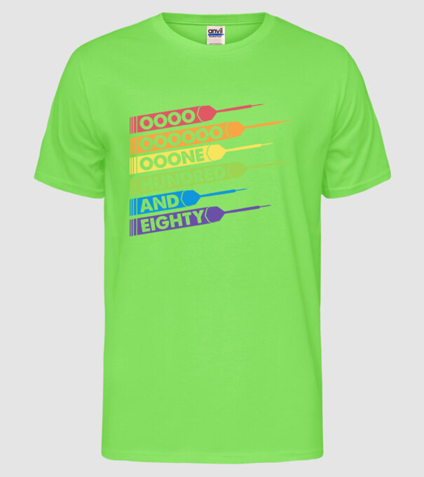 180 Darts Retro model verde neon pe tricou