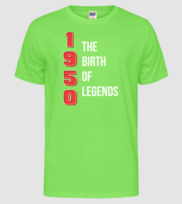 1950 the birth of legends model verde neon pe tricou
