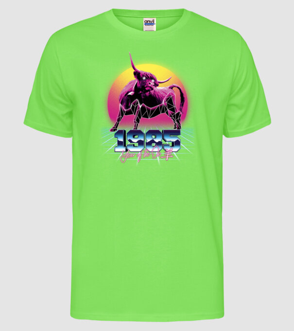 1985 Year of the Ox model verde neon pe tricou