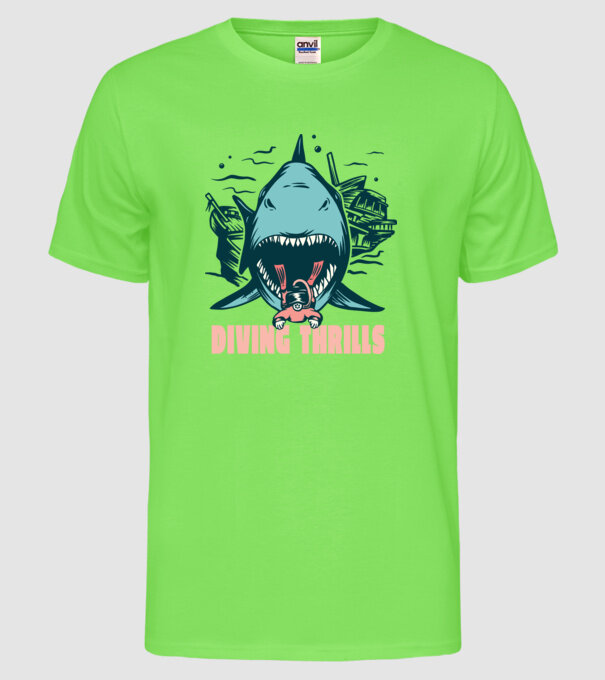Scufundarea este periculoasă model verde neon pe tricou