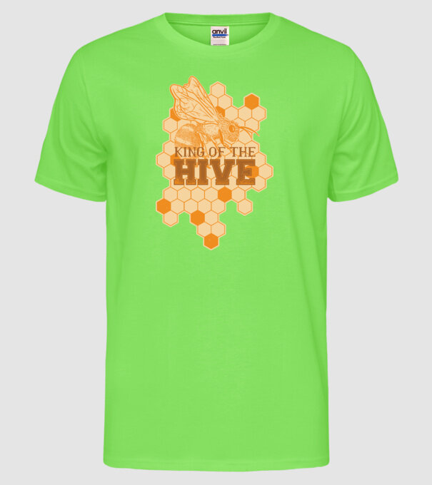 Regele stupului model verde neon pe tricou