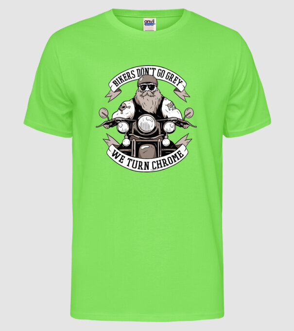 Motocicliștii nu devin cărunți model verde neon pe tricou