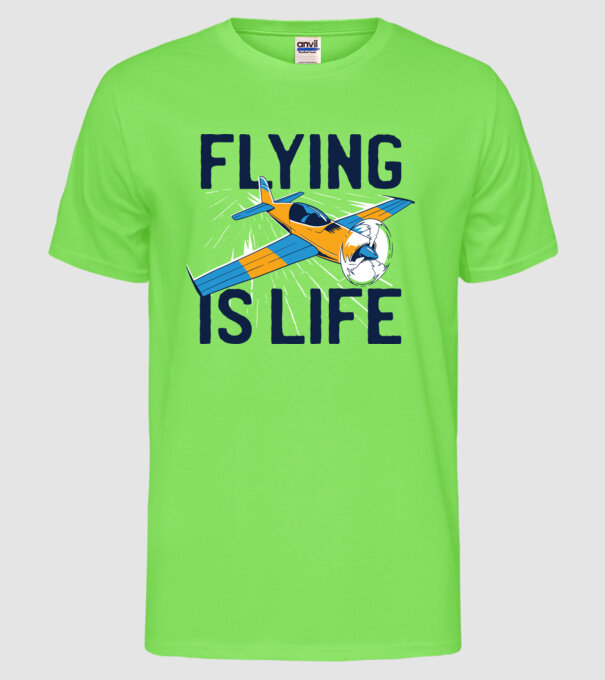 Zborul este viață model verde neon pe tricou