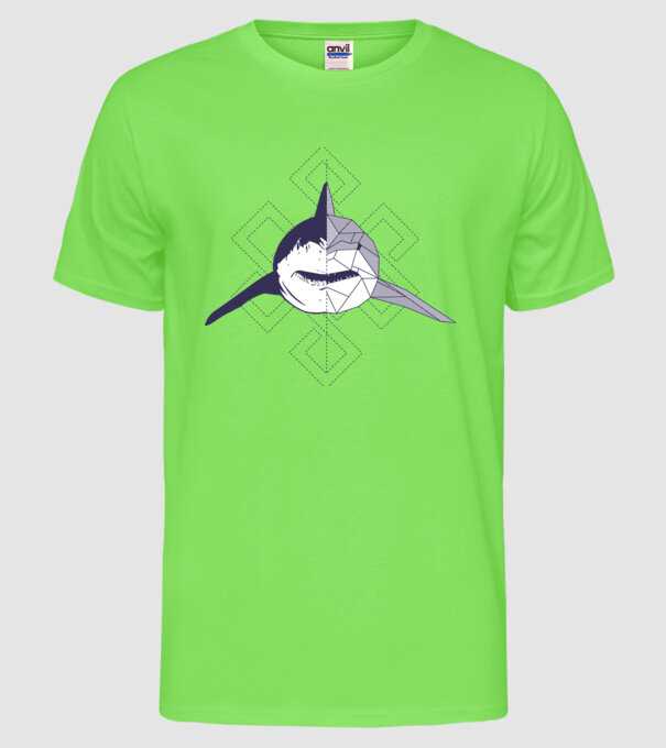 Rechin abstract model verde neon pe tricou