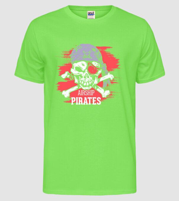 Airship Pirates - Pirat model verde neon pe tricou