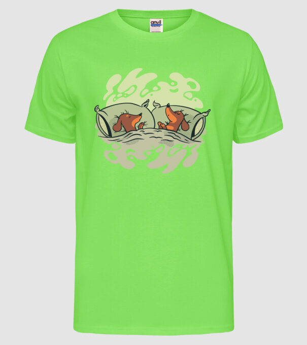 Teckeli dormind model verde neon pe tricou