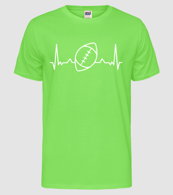 Fotbal american Evoluție model verde neon pe tricou