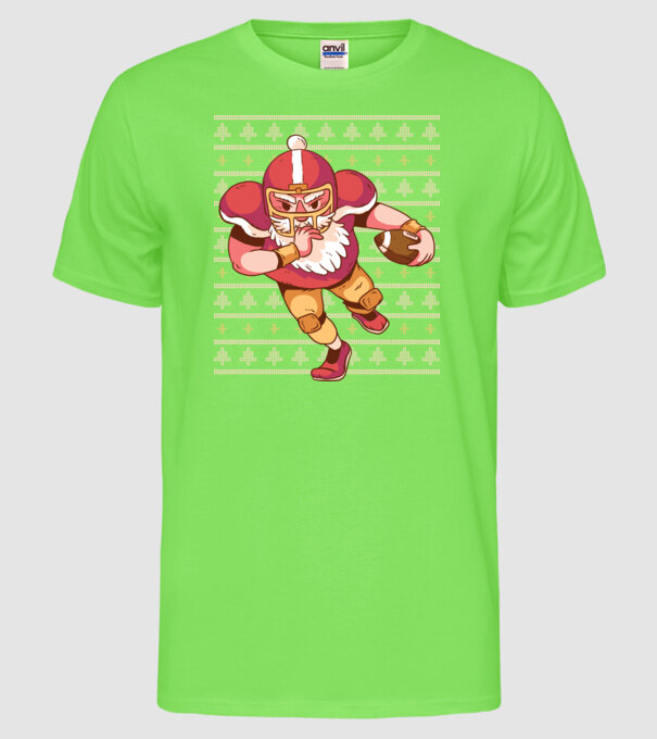 Fotbal american Moș Crăciun Touchdown Touchdown tricou Pulover urât cu model model verde neon pe tricou