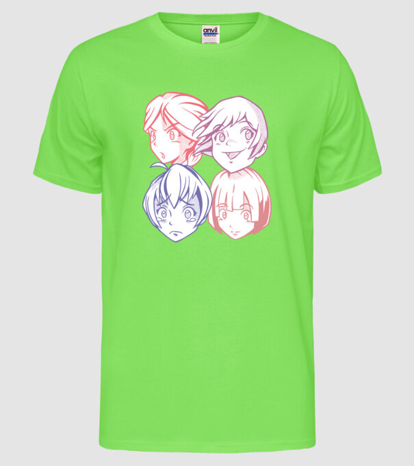Expresii Anime model verde neon pe tricou