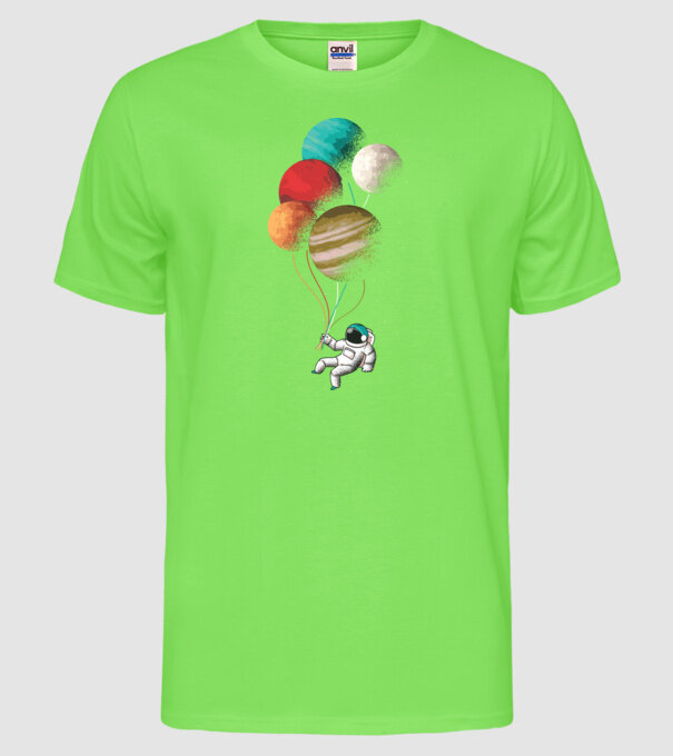 Astronaut Balloons baloane astronaut model verde neon pe tricou