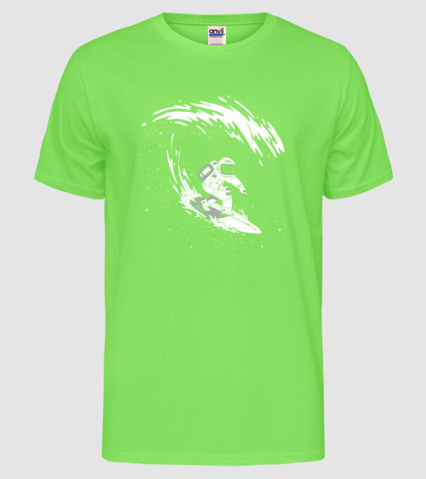 Astronaut Surf amuzant tricou amuzant astronaut model verde neon pe tricou