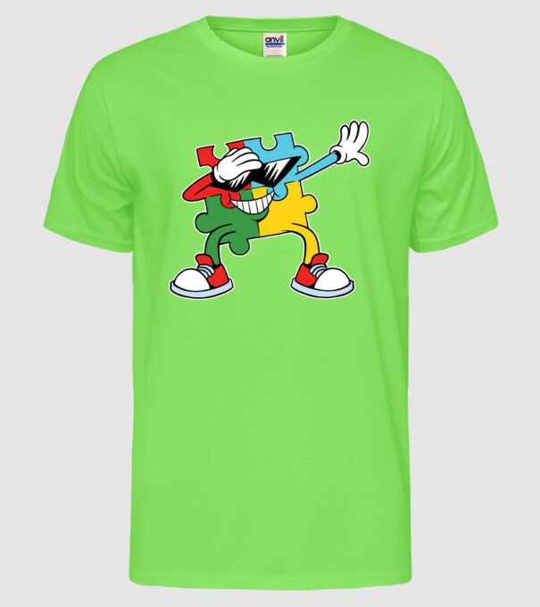 Autist DAB Puzzle model verde neon pe tricou