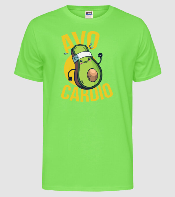 Avo Cardio Antrenament Avocado model verde neon pe tricou