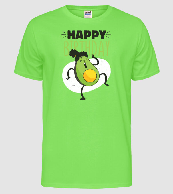 Avocado La mulți ani model verde neon pe tricou