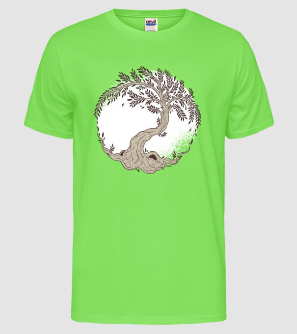 Copacul vieții model verde neon pe tricou