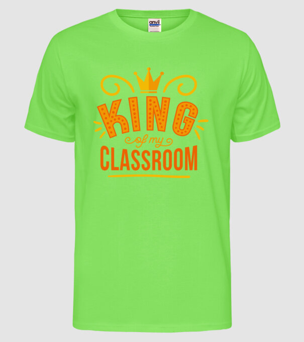 Regele clasei model verde neon pe tricou