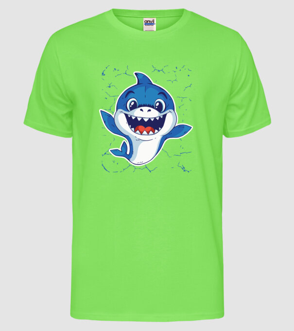 Baby Shark tricou drăguț cu rechin model verde neon pe tricou