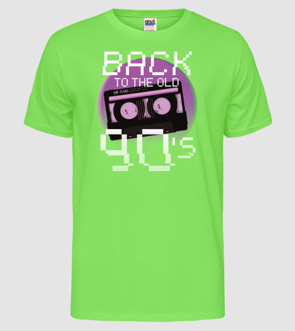 'Back to the 90s Înapoi în anii ''90' model verde neon pe tricou