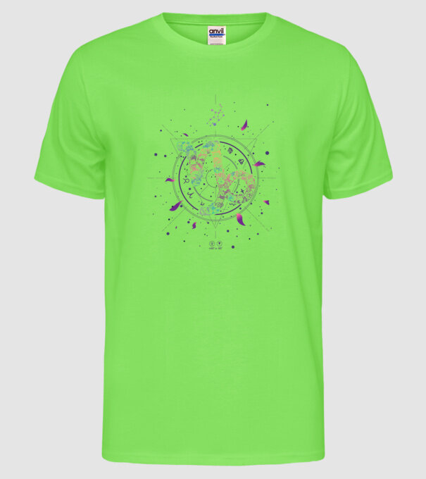 Capricorn Zodiac model verde neon pe tricou