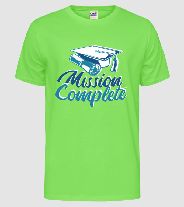 Absolvire cu succes model verde neon pe tricou