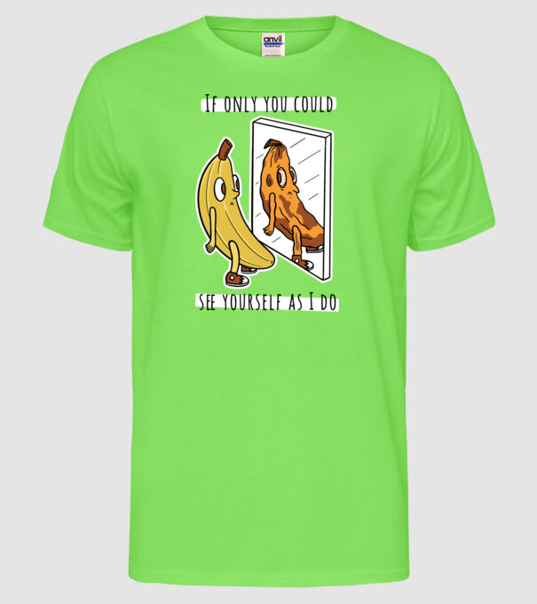Oglindă Banană model verde neon pe tricou