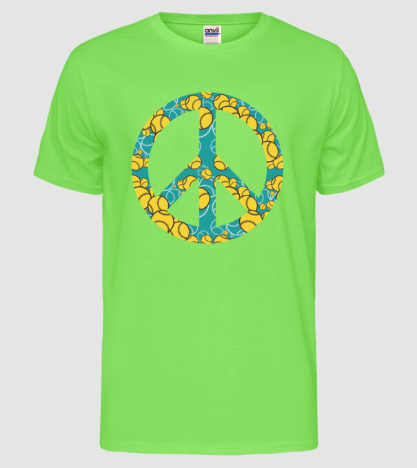 Simbol Baseball Peace model verde neon pe tricou