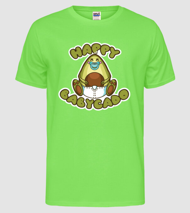 Avocado bebe model verde neon pe tricou