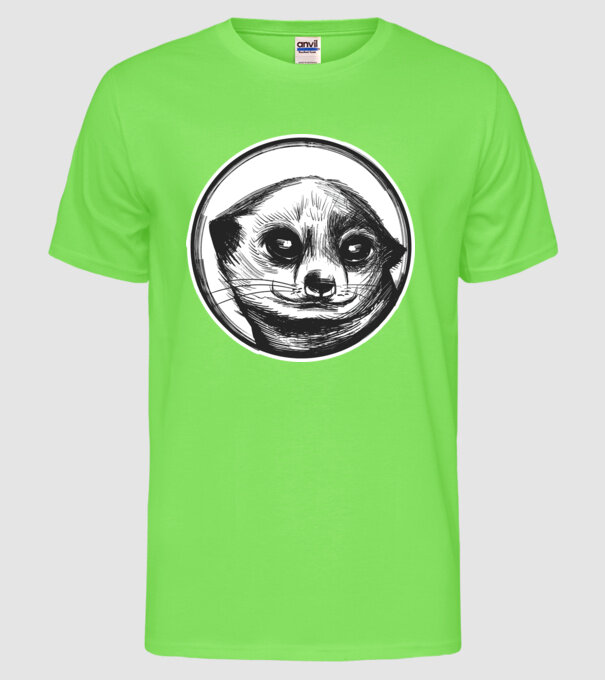 Pui de suricata model verde neon pe tricou