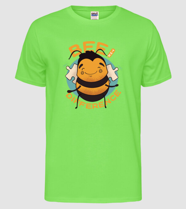 Bee the Difference - Fii tu însuți diferența model verde neon pe tricou