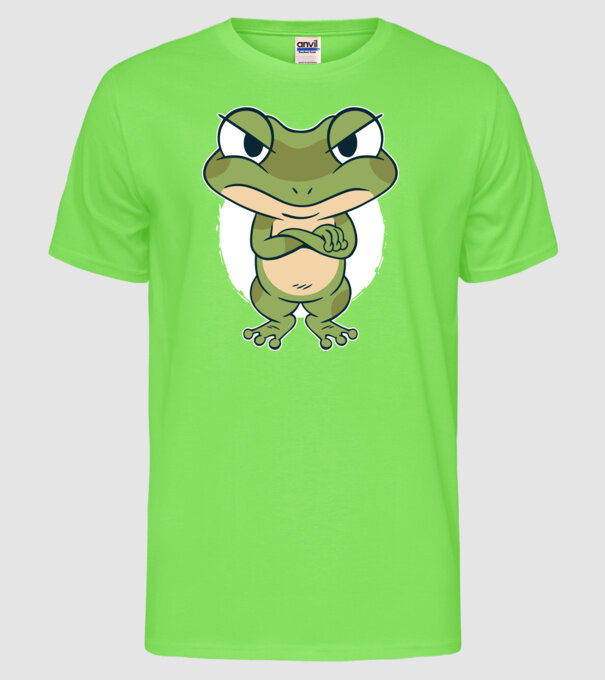 Broască model verde neon pe tricou