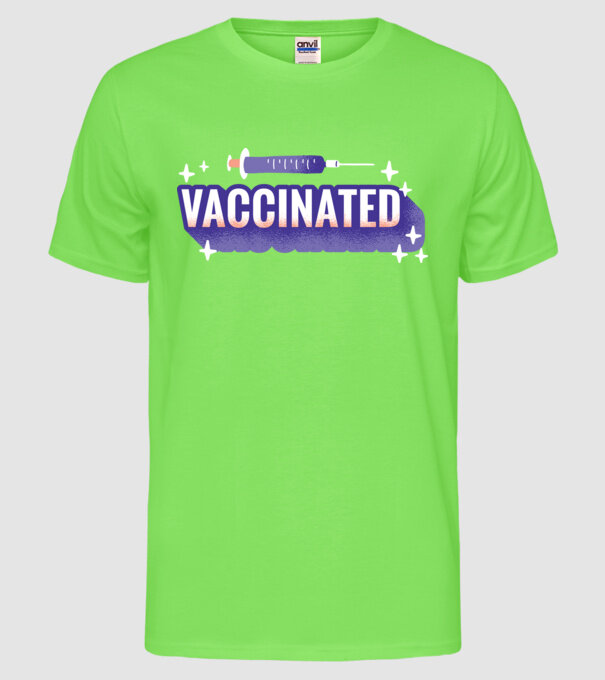 Vaccinat model verde neon pe tricou