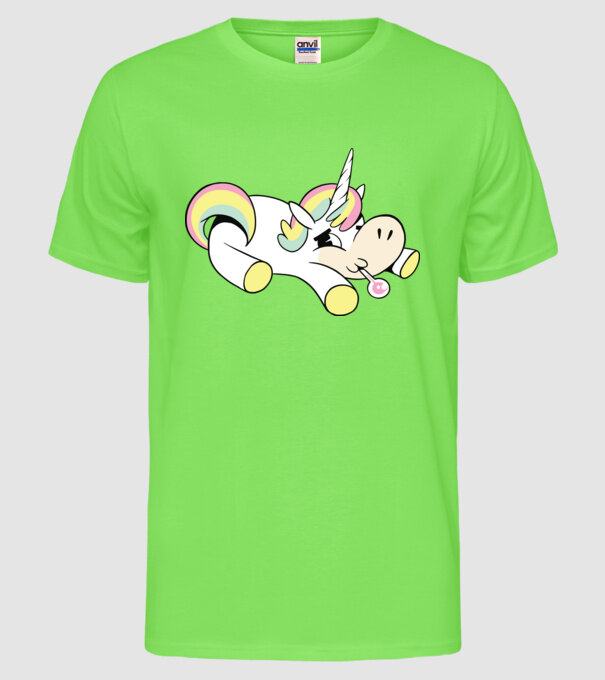 Unicorn bolnav model verde neon pe tricou