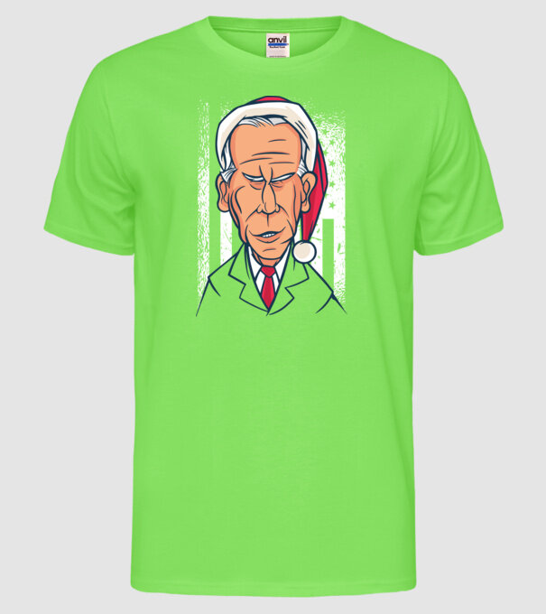 Crăciun Biden model verde neon pe tricou