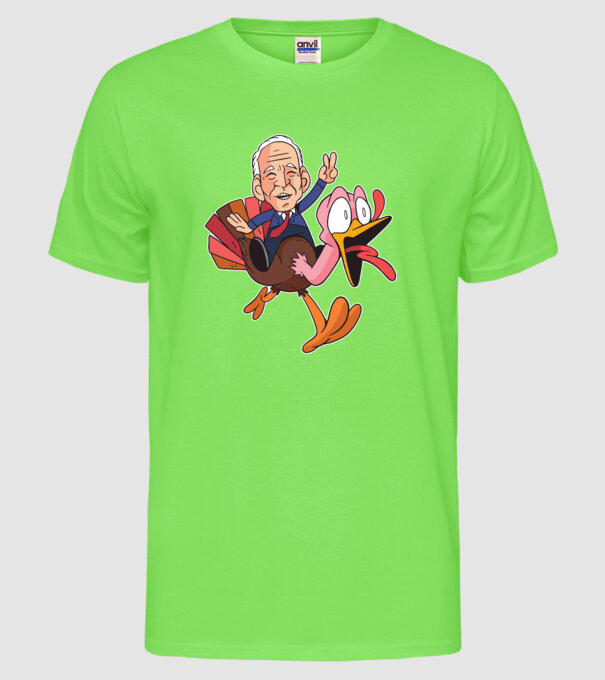Biden Thanksgiving model verde neon pe tricou