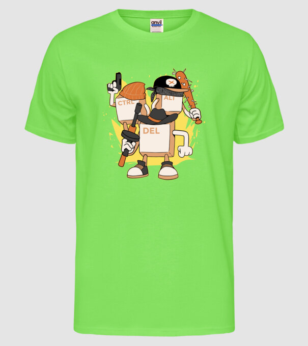 Mafie tastatură model verde neon pe tricou