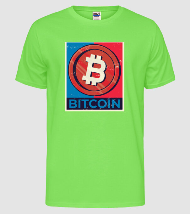 Bitcoin Criptomonedă model verde neon pe tricou