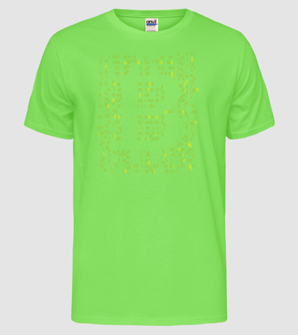 Bitcoin Matrice model verde neon pe tricou