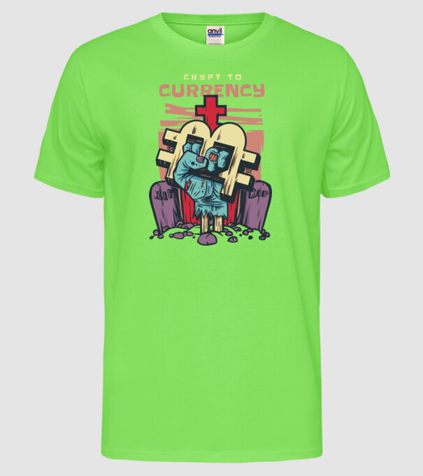 Cimitir Bitcoin model verde neon pe tricou