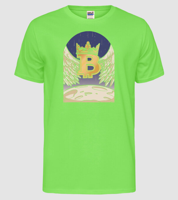 Bitcoin To The Moon Aselenizare model verde neon pe tricou