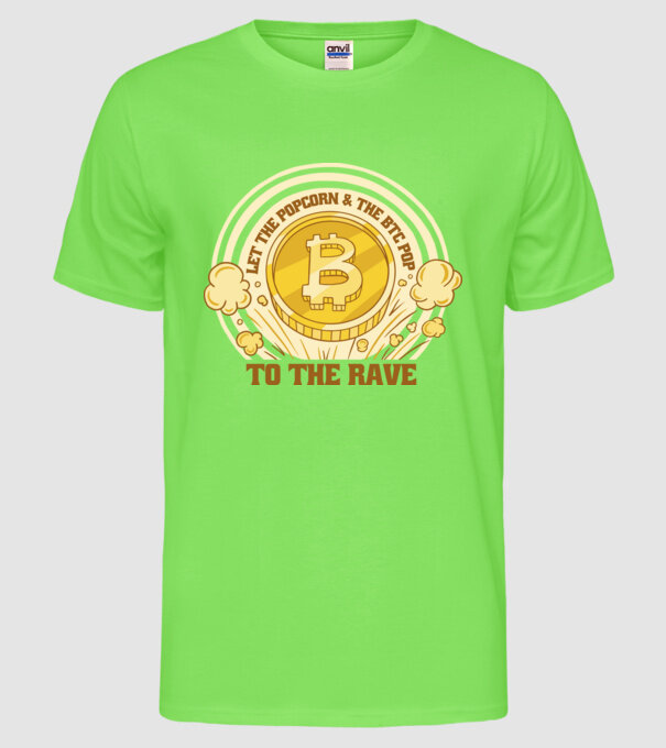 Bitcoin to the Rave model verde neon pe tricou