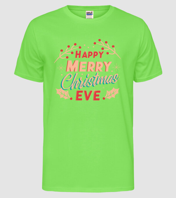 Crăciun Fericit model verde neon pe tricou