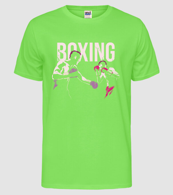 Boxing model verde neon pe tricou